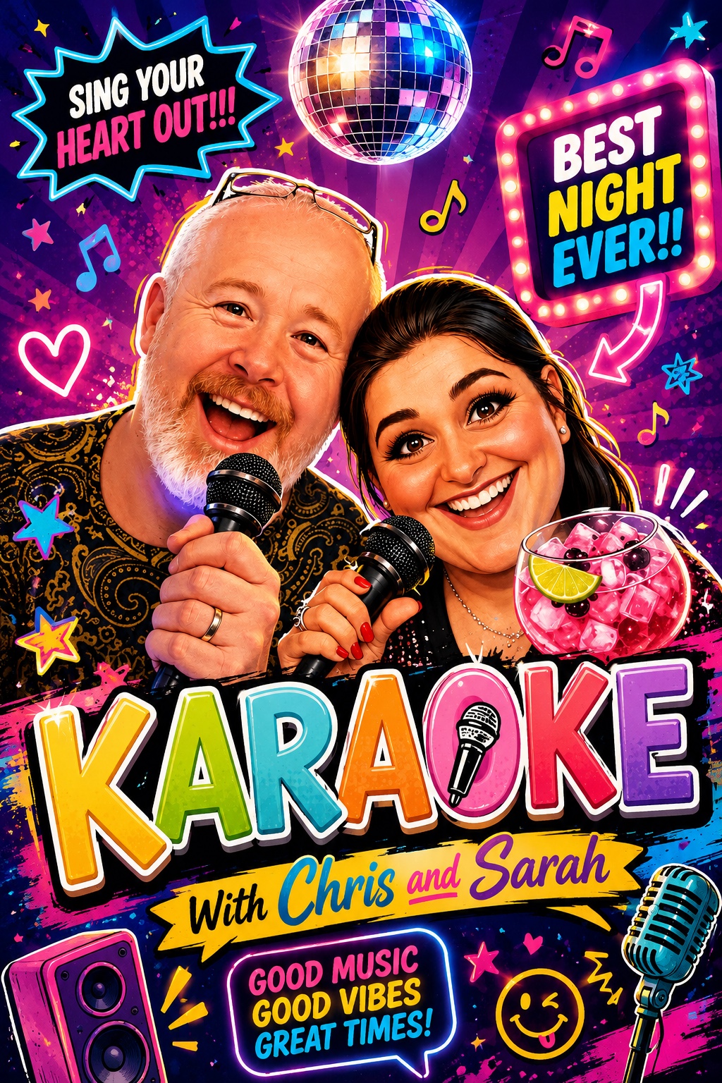 Karaoke with Chris and Sarah